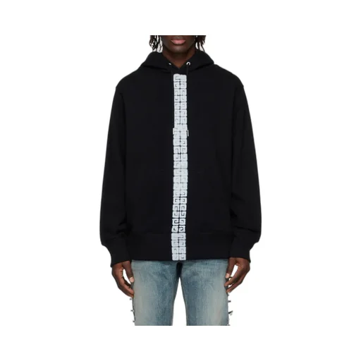 4G Tag Effect Drawstring Hoodie