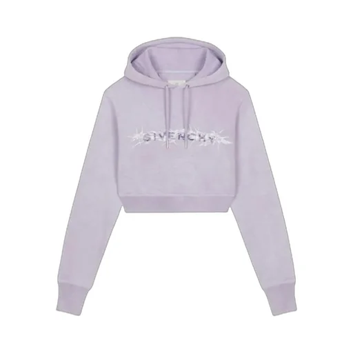 Logo Short Style Sweater With Rope Hood