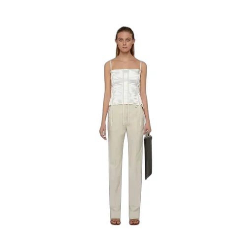 High-Waisted Slim-Fit Trousers