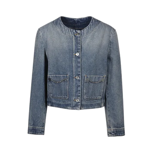 Chain-Detailed Denim Jacket