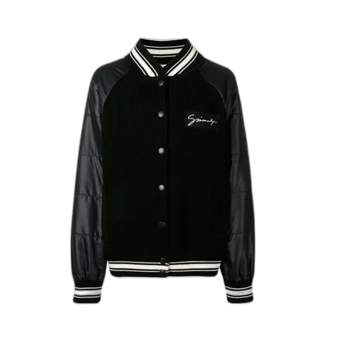 Ribbed Panel Bomber Jacket