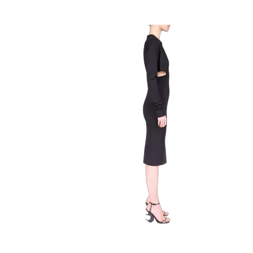 Cut-Out Punto Milano Midi Dress