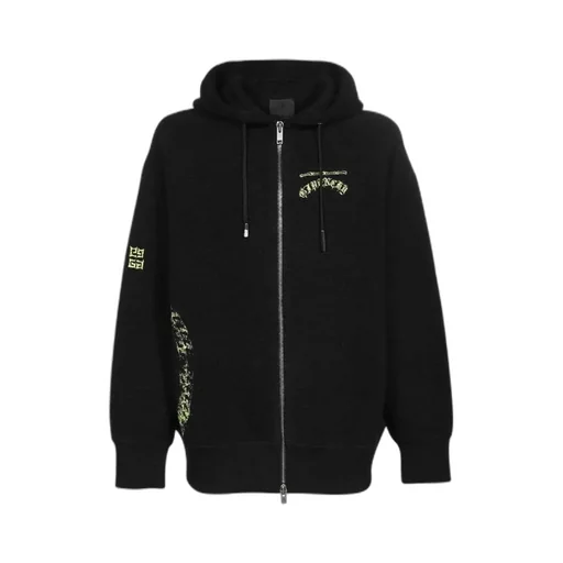 Embroidered-Logo Wool Hoodie