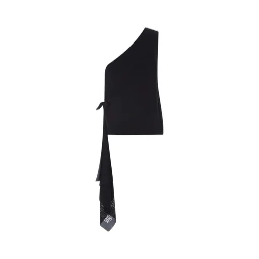 One-Shoulder Laser-Cut Top