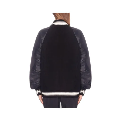 Ribbed Panel Bomber Jacket