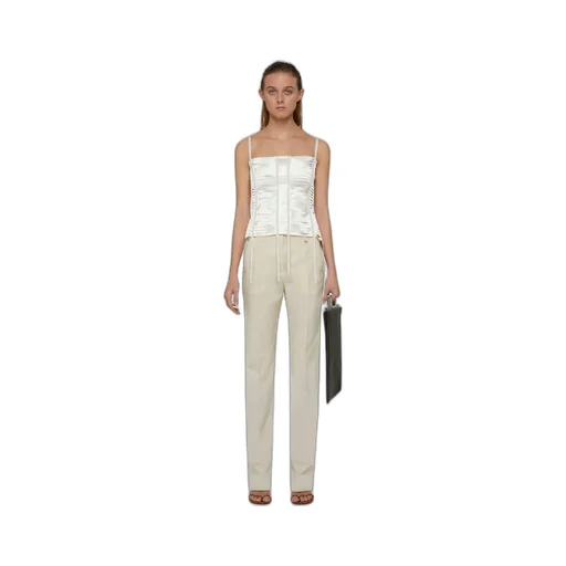High-Waisted Slim-Fit Trousers