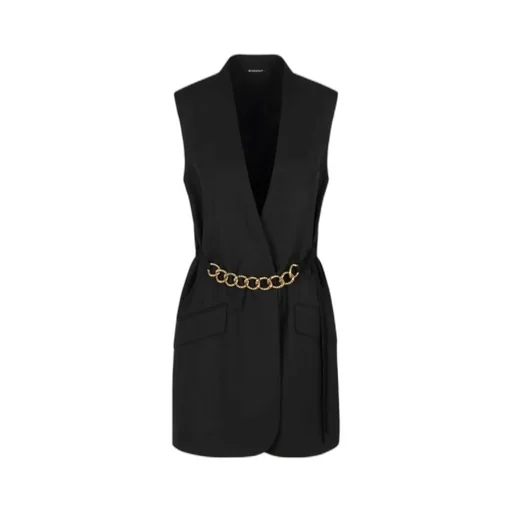 Chain Embellished Sleeveless Jacket