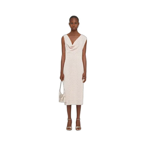 Monogrammed Drape Detailed Dress