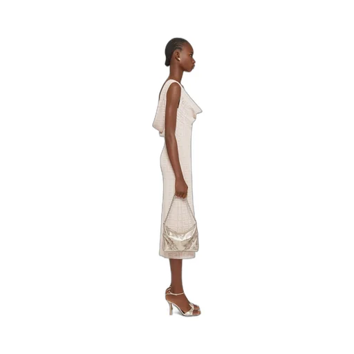 Monogrammed Drape Detailed Dress
