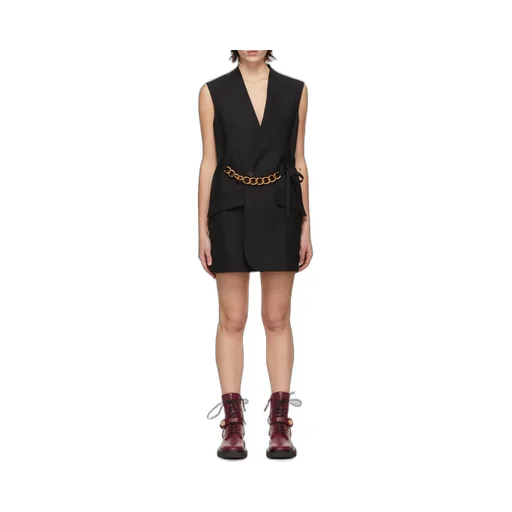 Chain Embellished Sleeveless Jacket