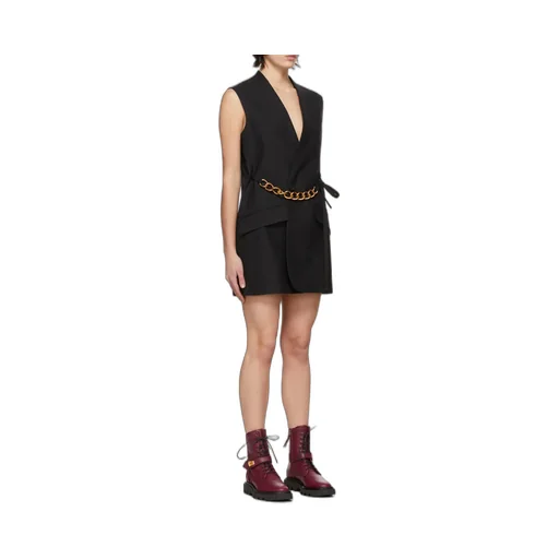 Chain Embellished Sleeveless Jacket