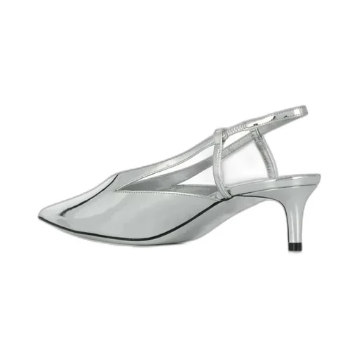 Mirrored Slingback Pumps