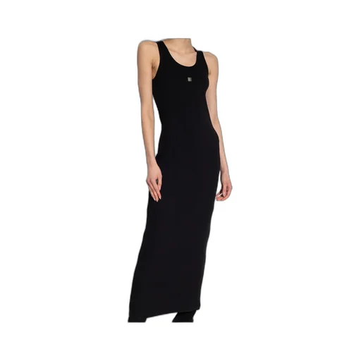 Logo Plaque Slip Dress