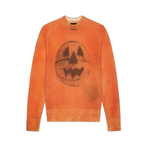 Ceramics-Printed Crewneck Knit Jumper