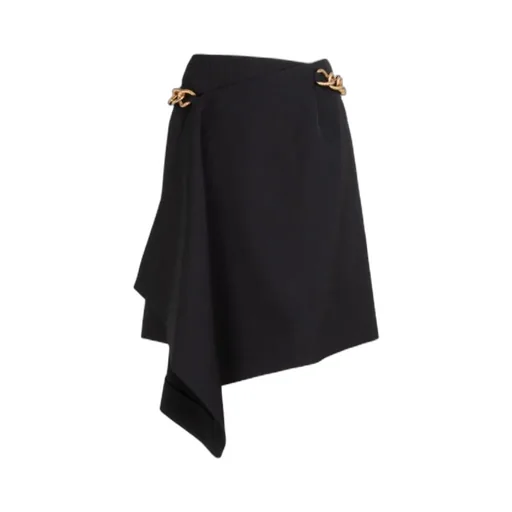 Chain-Detail Wrap Mini Skirt