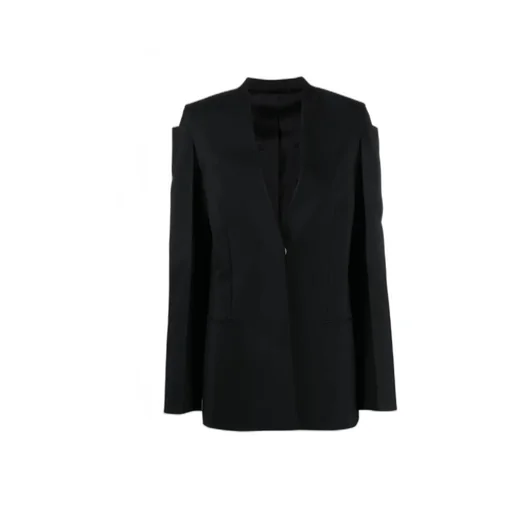 Collarless Single-Breasted Jacket