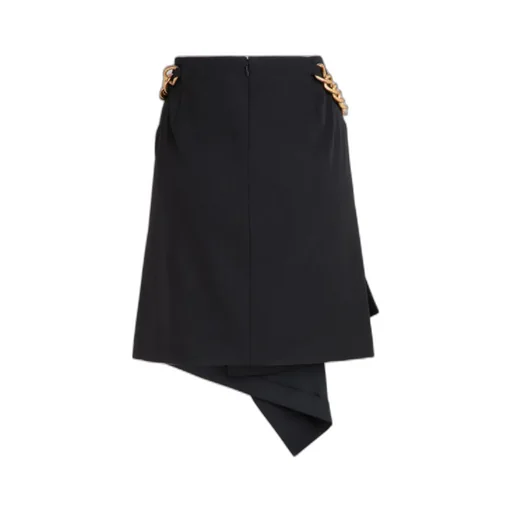 Chain-Detail Wrap Mini Skirt