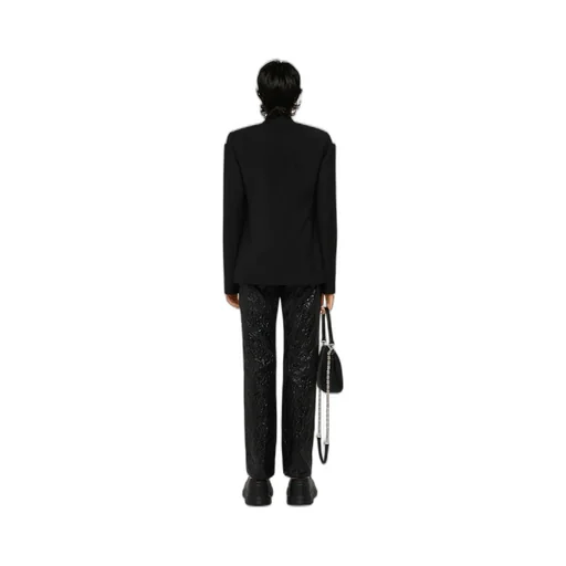 Collarless Single-Breasted Jacket