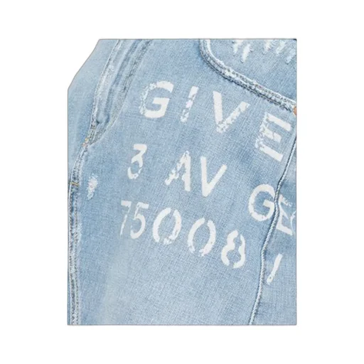 Logo-Print Denim Skirt