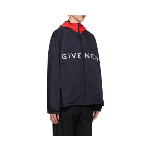 Logo Printed Hooded Windbreaker