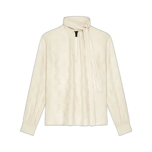 4G Jacquard Long-Sleeved Blouse