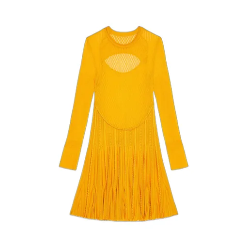 Crewneck Long-Sleeved Dress