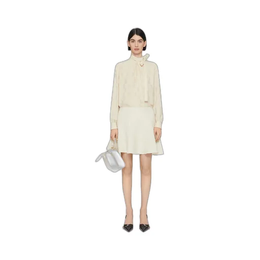 4G Jacquard Long-Sleeved Blouse