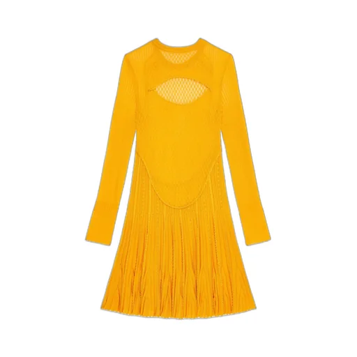 Crewneck Long-Sleeved Dress