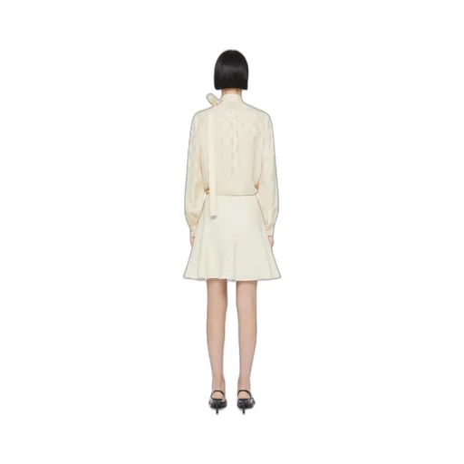 4G Jacquard Long-Sleeved Blouse
