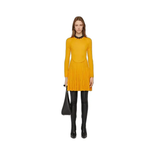 Crewneck Long-Sleeved Dress