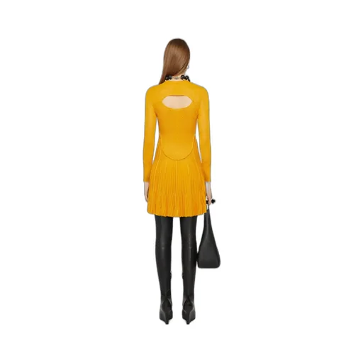 Crewneck Long-Sleeved Dress