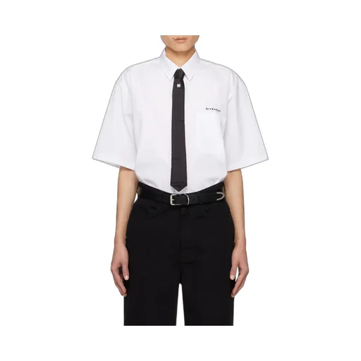 Logo Printed Collared Short-Sleeve Shirt