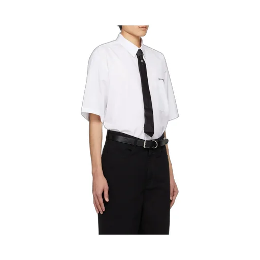 Logo Printed Collared Short-Sleeve Shirt