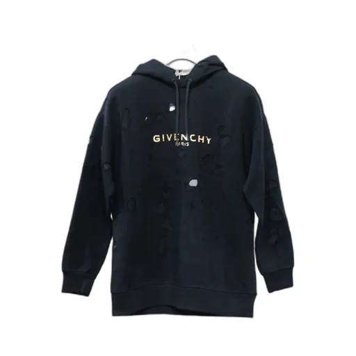 Distressed Logo-Print Cotton Hoodie