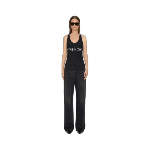 Logo Printed Crew Neck Tank Top