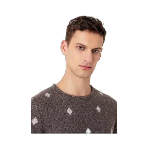 Diamond-Jacquard Crew-Neck Jumper