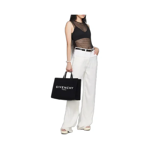 Logo Printed Top Handle Bag