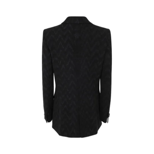 Single-Breasted Chevron-Print Jacket