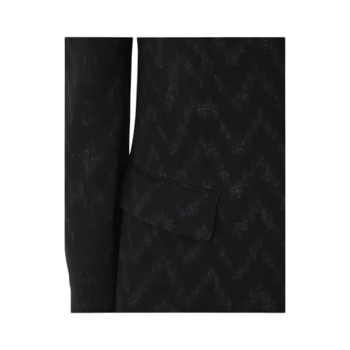 Single-Breasted Chevron-Print Jacket