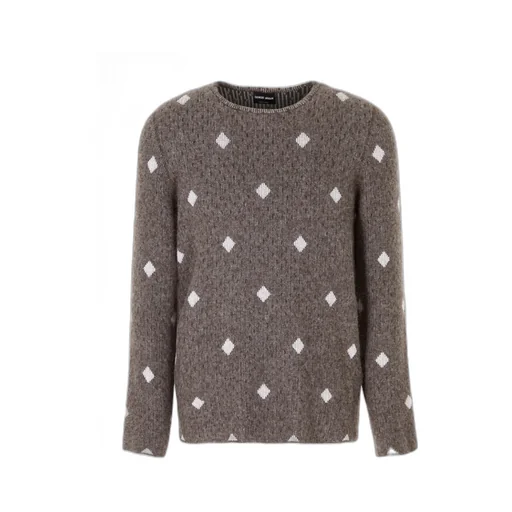 Diamond-Jacquard Crew-Neck Jumper