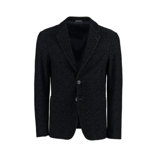 Chevron-Jacquard Single-Breasted Blazer