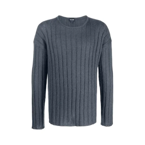 Ribbed Knit Mohair-Wool Blend Jumper