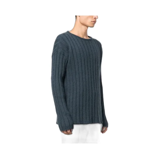 Ribbed Knit Mohair-Wool Blend Jumper