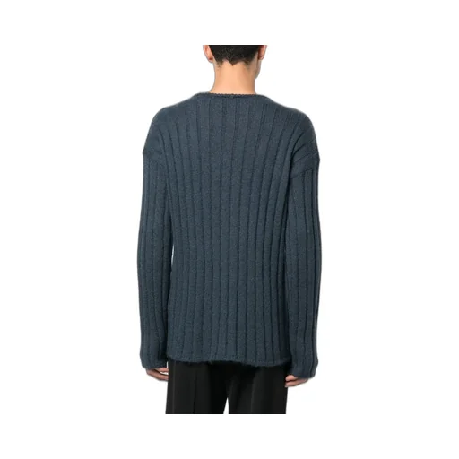 Ribbed Knit Mohair-Wool Blend Jumper