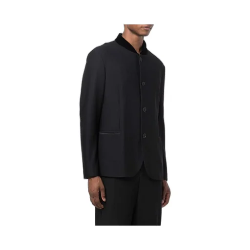 Contrast-Trim Single-Breasted Blazer