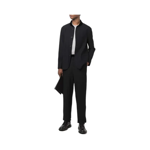 Contrast-Trim Single-Breasted Blazer