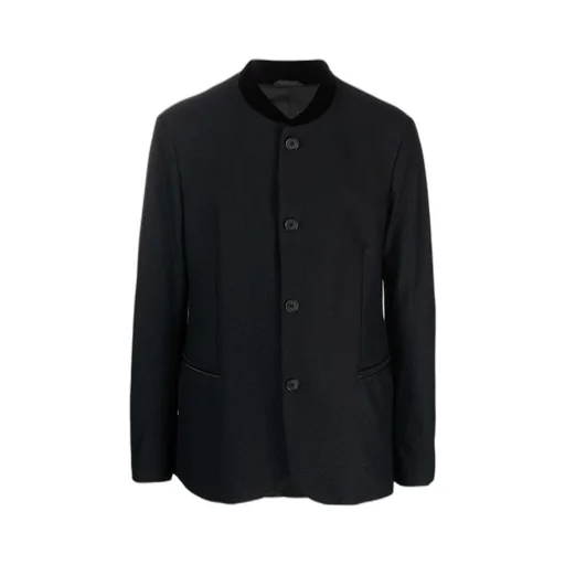 Contrast-Trim Single-Breasted Blazer