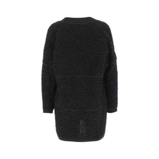 Bouclé-Effect Long Jersey Cardigan