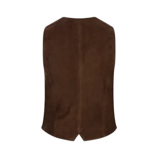Button-Fastening Suede Waistcoat