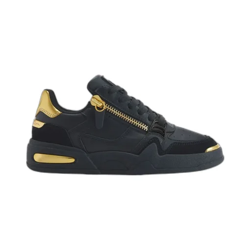 Zip-Detail Lace-Up Sneakers